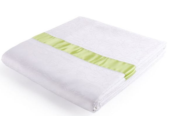 貢緞被套、雙排豎向布帶